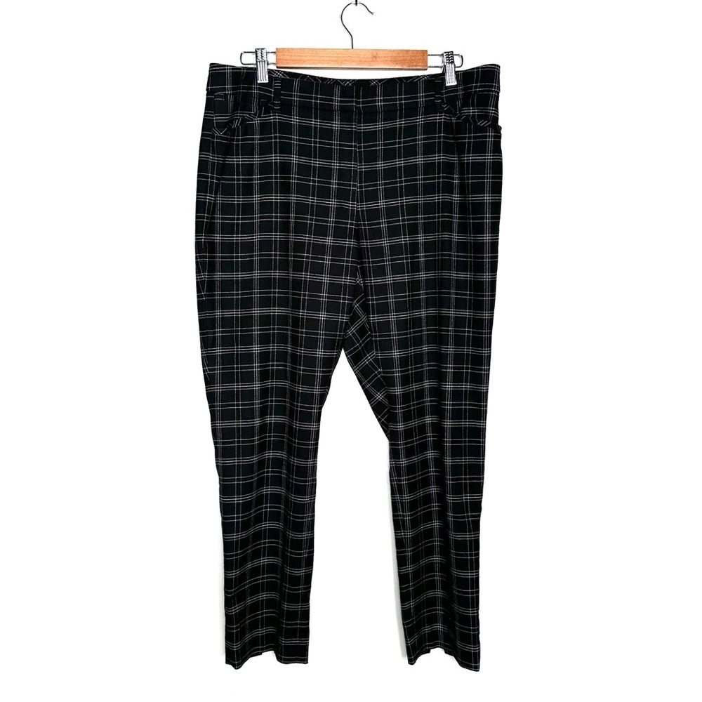 White House Black Market | WHBM The Slim Ankle Pants Black Plaid Size 14